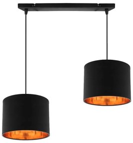 Candellux Čierno-medený závesný luster Candida pre žiarovku 2x E27 32-00712