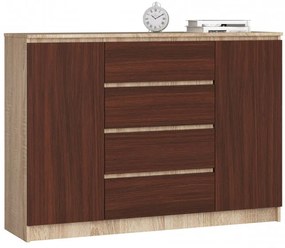 Komoda K140 2D 4SZ CLP dub sonoma / wenge