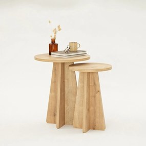 Súprava odkladacích stolíkov Mushroom Sapphire Oak, 2 ks