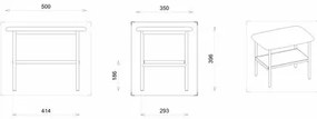 Kúpeľňová stolička Devo Oval dub/biela/sivá OV-ST50x35-P36D01L10