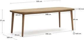 Záhradný jedálenský stôl 100x225 cm Maset - Kave Home