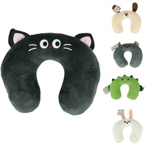 Cestovný vankúšik TRAVEL FRIENDS 33x25 cm plyšový - viac farieb Farba: Sivá