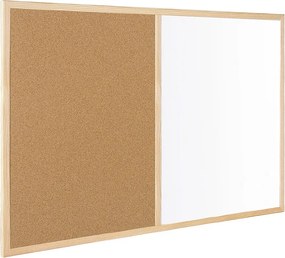 Toptabule.sk  Kombinovaná tabuľa biela v drevenom ráme CLASSIC 90x60 cm