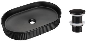 Súprava keramického umývadla s výpustom Beyond 3 56 cm čierna