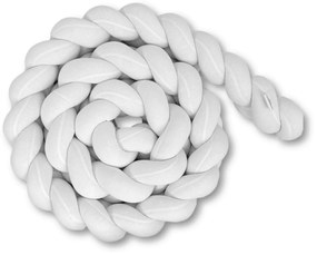 Vulpi Mantinel do postieľky Vrkoč 240 cm Handmade Farba: biela-sivá-ružová