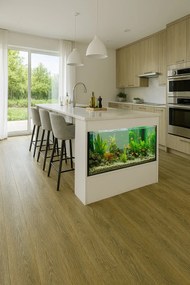 IVC Commercial, PVC podlaha - lino Logitex Ultimate 55 Štokholm T42, na mieru, šíře 2m,4m, hnedá, filc, chodba / predsieň