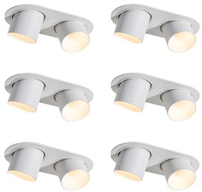Sada 6 zapustených bodových svetiel biela GU10 50mm 2-svetlá - Installa