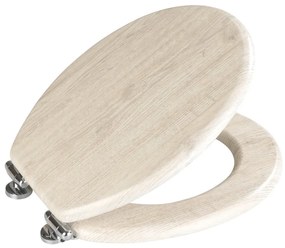 Svetlé WC sedadlo s jednoduchým zatváraním Wenko Oak, 43 × 37 cm