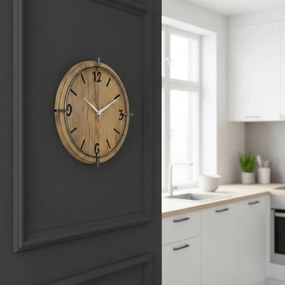 Drevené nástenné hodiny 30-50 cm – moderný dubový dizajn desing | SENTOP HDF0601-GOLD-OAK