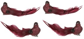 Súprava vtáčikov na klipe, fialová, 4 ks