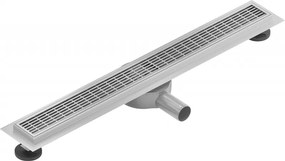 Mexen Flat lineárny nerezový žľab 70 cm, 360° sifón, vzor M33, nerez, 1033070-40