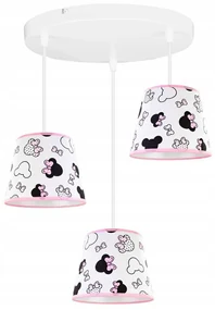 Detské závesné svietidlo Minnie, 3x textilné tienidlo so vzorom, o, s