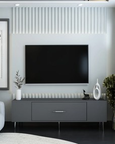 TV stolík/skrinka Dekondino (antracit + strieborná). Akcia -21%. Vlastná spoľahlivá doprava až k Vám domov. 1127722