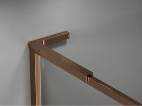 Mexen, Mexen Kioto-F L sprchová stena s rámom 105 x 202 cm, priehľadná 8 mm, ružové zlato - 800-105-174-60-00