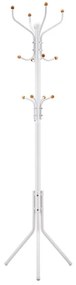 Stojanový vešiak, pevný kovový stojan kabáty, biely