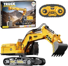 LEAN Toys Pásové rýpadlo na zostavenie DIY s diaľkovým ovládaním RC, 133 dielov