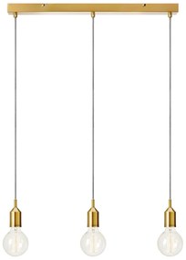 Trojramenné závesné svietidlo v zlatej farbe Markslöjd Bronx