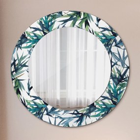 Okrúhle dekoračné zrkadlo s motívom Modré palmy fi 50 cm