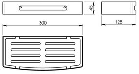 Gedy Gedy, SMART polica do sprchy, 300x45x128mm, nerez mat, 241738