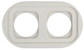 Elhard Veľký okrúhly keramický dvojitý rámček, biely KV3002W