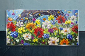 Skleneny obraz Maľovanie kvety príroda