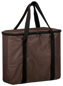 anndora Nákupná taška 2 v 1 látková a izolačná taška — hnedá s kruhmi