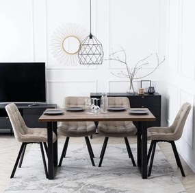 Vintino kreslo BERA Látka - bežová farba, nohy čierne - vintino.sk