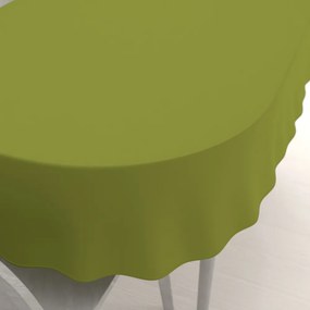 Biante Dekoračný oválny obrus Rongo RG-095 Olivovo zelený 60x100 cm