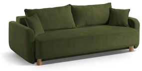Zelená rozkladacia pohovka s úložným priestorom 231 cm Elen – Micadoni
