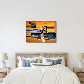 Sklenený obraz abstraktné maľby (70x50 cm)