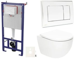 Závesný wc set SAT Fusion do ľahkých stien / predstenové vírové splachovanie SIKOSSTORFU21, 1 ks