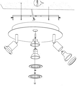 Eglo 32001 - LED Stropné svietidlo PAWEDO 1 4xGU10-LED/3W/230V