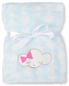 Babymatex Deka RICCO s výšivkou 75x100 cm - Svetlomodrá Mráčik