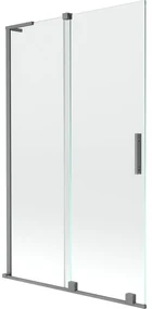 Mexen Velar L, 2-krídlová posuvná vaňová zástena 110 x 150 cm, 8mm číre sklo, grafitová matná, 896-110-003-01-95