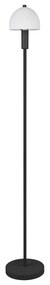 Čierna stojacia lampa so skleneným tienidlom (výška 120 cm) Glenn – Reality