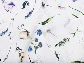 Biante Bavlnený záves Sandra SA-391 Lúčne kvietky s motýlikmi 150x140 cm
