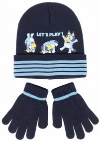 Sun City - Chlapčenský zimný set čiapky a rukavice Bluey - tm. modrý 54