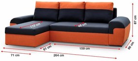 Moderná sedacia súprava Moreton, Oranžová