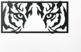 drevko 3D obraz na stenu Pohľad tigra Rozmer obrazu: 22 x 44,5 cm, Farba dekorácie: Čierna