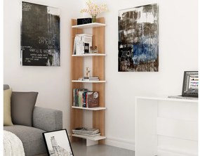 Regál Alexisa (teak + biela) . Vlastná spoľahlivá doprava až k Vám domov. 1101357