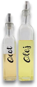 Zeller Present Sada láhví na olej a ocet 500ml+270ml se štítky, Zeller