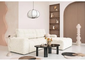 Krémová rozkladacia modulárna rohová pohovka s úložným priestorom (pravý roh) Lulu – Miuform