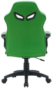 Ergonomická kancelárska stolička, zelená s fialovými prvkami