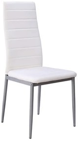 Jedálenská stolička Zita, biela ekokoža