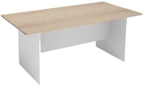 Rokovací kancelársky stôl PRIMO WHITE, 180x90 cm, biela/dub prírodný