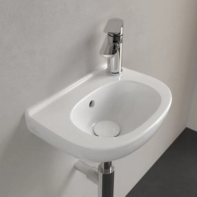 VILLEROY &amp; BOCH O.novo Compact závesné umývadielko s otvorom vpravo, s prepadom, 360 x 275 mm, biela alpská, s povrchom CeramicPlus, 536038R1