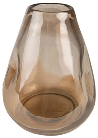 Hnedá ručne fúkaná sklenená váza - Ø 13*16 cm