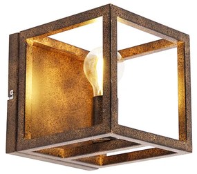 Priemyselná nástenná lampa hrdzavohnedá - Cage