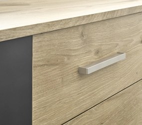 Skrinka s 2 zásuvkami Bacalar, dub viking/sivá