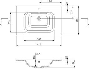 Sapho ARECA, nábytkové umývadlo, liaty mramor, 81x51,5cm, biela, AC081